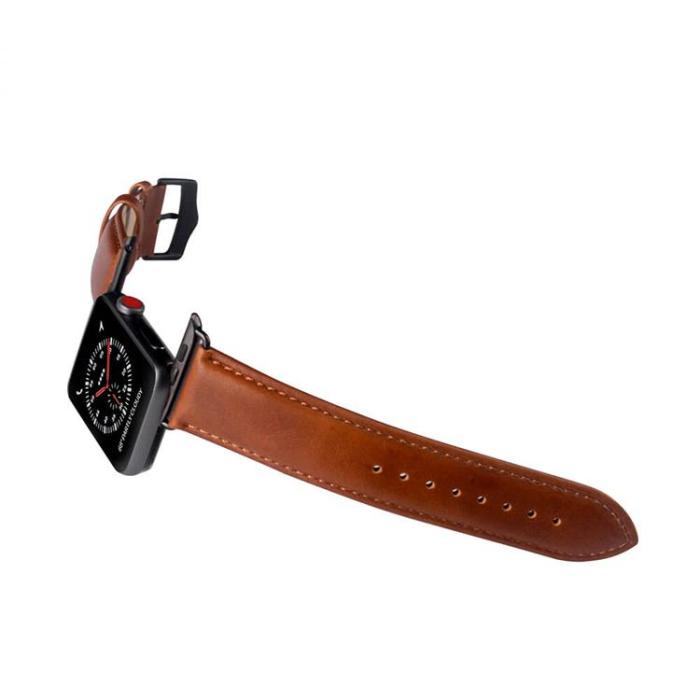 BUFFALO - BUFFALO äkta läder Apple Watch 4/5/6/7/8/SE (42/44/45mm) Armband - Brun