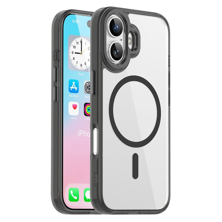 iPhone 17 Mobilskal MagSafe TPU+PC Transparent - Svart | 2353 | AlltMobil