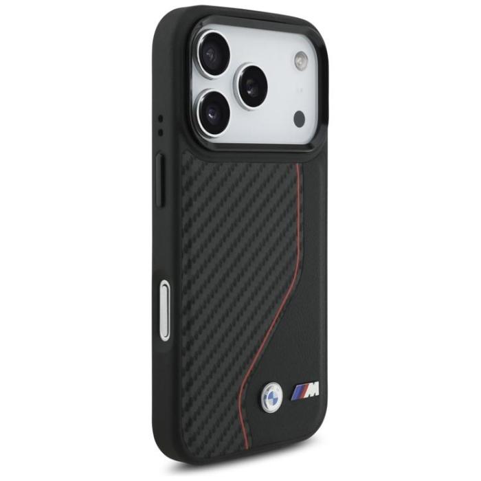 BMW - BMW iPhone 17 Pro Mobilskal MagSafe M Carbon Line & Logo - Röd