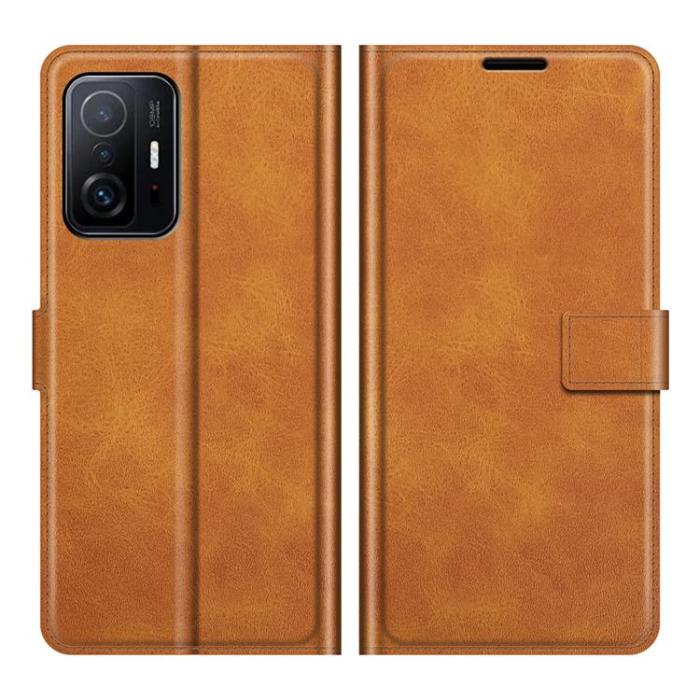 A-One Brand - Folio Flip Läder Fodral Xiaomi 11T / 11T Pro - Ljusbrun
