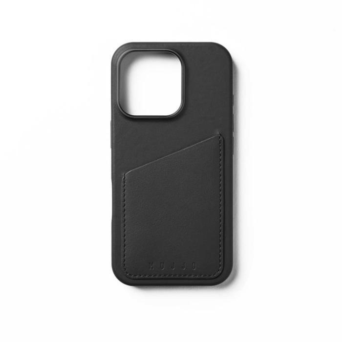 Mujjo - Mujjo iPhone 16 Pro Mobilskal MagSafe Korthållare - Svart