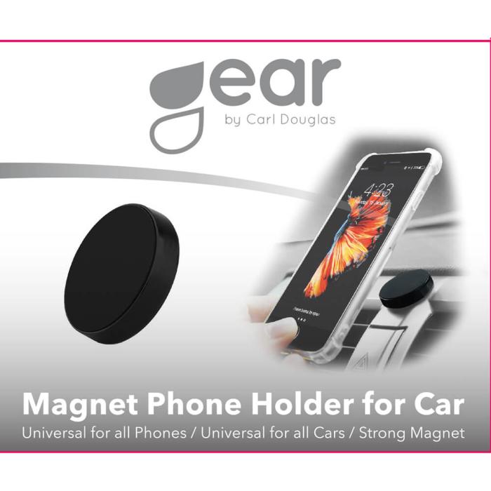 UTGATT1 - GEAR Magnetisk Mobilhållare Svart Puck Självhäftande Tejp