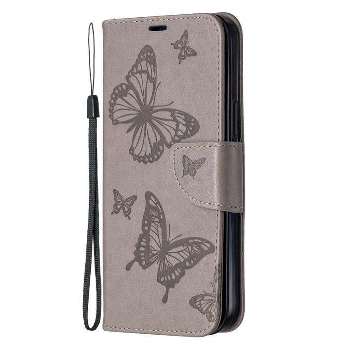 OEM - Imprint Butterfly Plånboksfodral iPhone 12 Pro Max - Grå