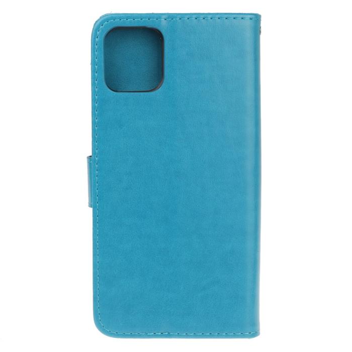 OEM - Imprint Läder Plånboksfodral iPhone 12 Pro Max - Blå