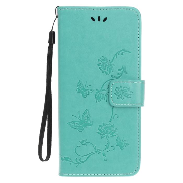OEM - Imprint Läder Plånboksfodral iPhone 12 Pro Max - Cyan