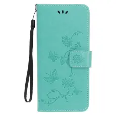 OEM - Imprint Läder Plånboksfodral iPhone 12 Pro Max - Cyan