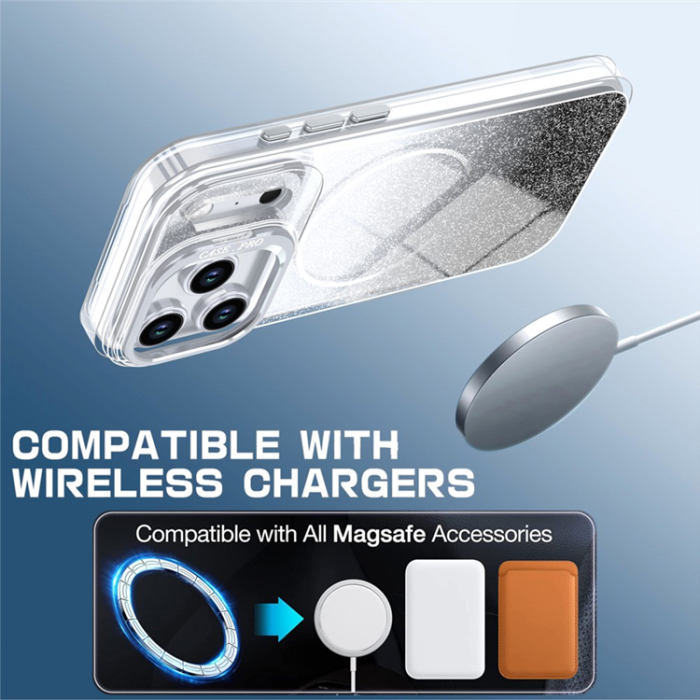 A-One Brand - iPhone 17 Pro Mobilskal MagSafe Shockproof Glitter Gradient