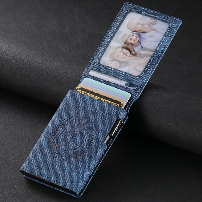 KIGC - SUTENI Korthållare Automatiskt Pop-Up Metall Imprint Jeans