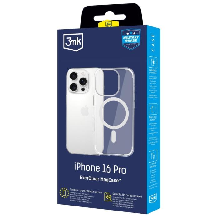 3MK - 3MK iPhone 16 Pro Mobilskal MagSafe EverClear - Genomskinlig