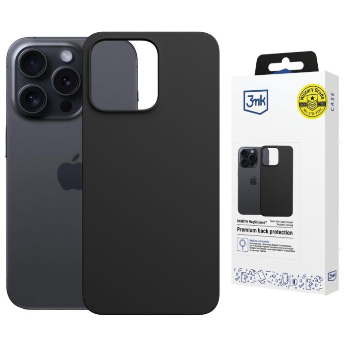 3MK - 3MK iPhone 16 Pro Mobilskal MagSafe Silikon Hardy - Grafit