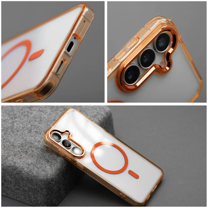 A-One Brand - Mobilskal För iPhone 17 MagSafe Frame Clear Hybrid - Orange