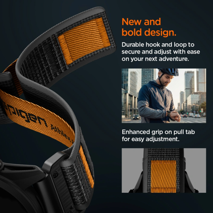 Spigen - Spigen Armband För Garmin Quickfit 22mm Active Athlex Air - Svart/Orange
