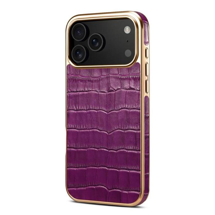 DENIOR - DENIOR iPhone 17 Pro Max Mobilskal Äkta Läder - Lila