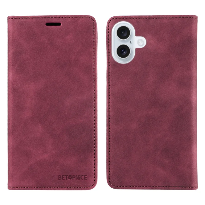 BETOPNICE - Betopnice iPhone 17 Plånboksfodral Magnetic RFID Blocking - Röd