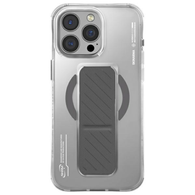 Skinarma iPhone 16 Pro Mobilskal MagSafe Grip Stativ - Titanium | 2353 | AlltMobil