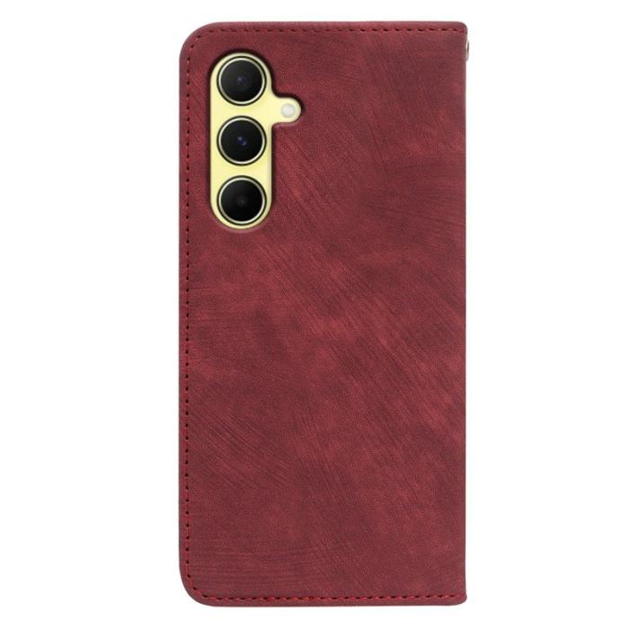 OEM - Samsung Galaxy A37 Fodral Äkta Läder Magnetiskt Skydd - Röd