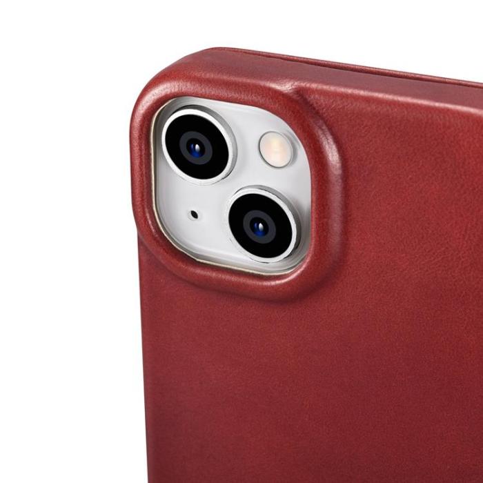 ICARER - iCarer iPhone 14 Plus Plånboksfodral Magsafe Läder - Röd