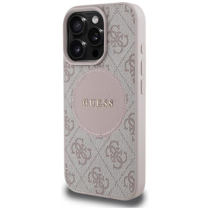 Guess - Guess iPhone 16 Pro Mobilskal MagSafe 4G Circle - Rosa