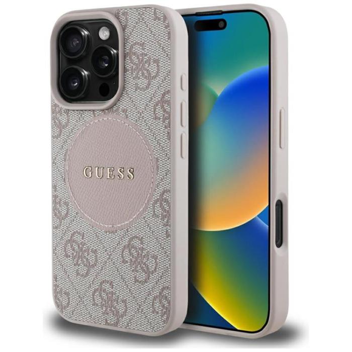 Guess - Guess iPhone 16 Pro Mobilskal MagSafe 4G Circle - Rosa