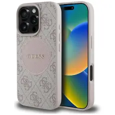 Guess - Guess iPhone 16 Pro Max Mobilskal MagSafe 4G Circle - Rosa