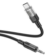 Hoco - Hoco Aux Kabel 3.5mm Mini Jack Till USB-C 1.2m - Svart