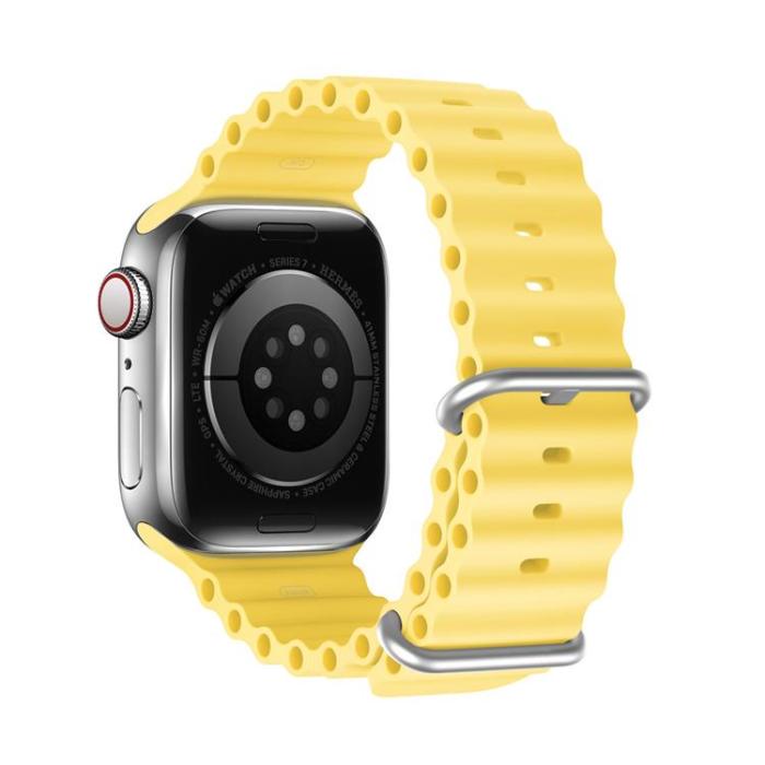Dux Ducis - Dux Ducis Apple Watch 4/5/6/7/8/SE (38/40/41mm) Armband Silikon Ocean - Gul