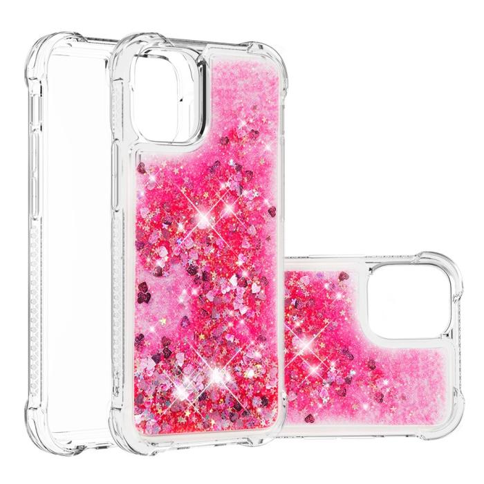 OEM - Drop-Proof Glitter Sequins Skal till iPhone 13 Pro - Rosa