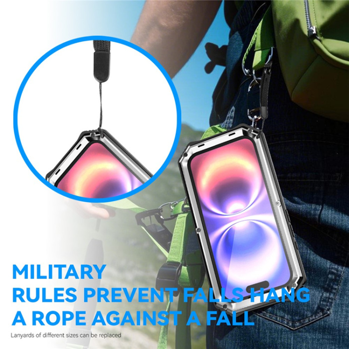 R-JUST - R-JUST iPhone 17 Mobilskal med Härdat Glas Kickstand - Silver