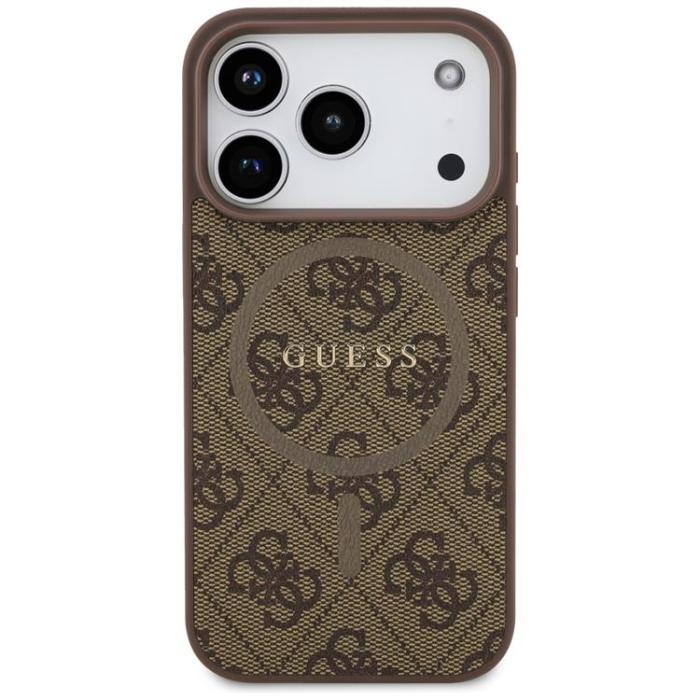 Guess - Guess iPhone 17 Pro Mobilskal MagSafe 4G Ring Classic Logo - Brun