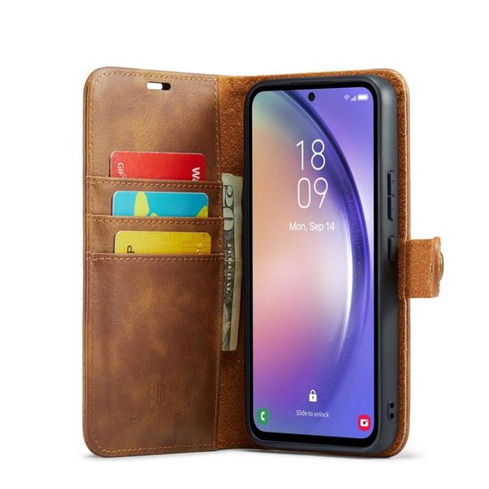 DG.MING - DG.MING Galaxy S23 FE Plånboksfodral Äkta Läder 2in1 - Brun