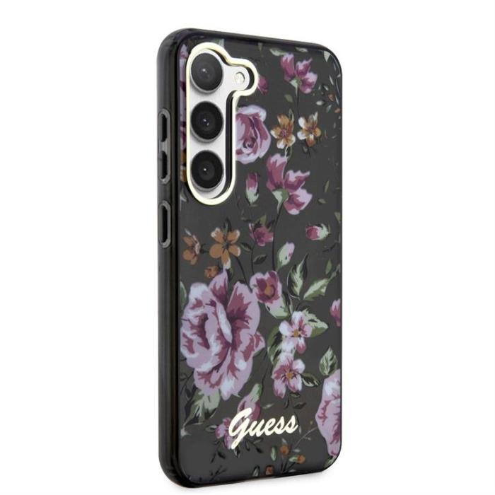 Guess - Guess Galaxy S23 Plus Mobilskal Flower Collection - Svart
