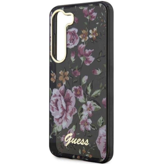 Guess - Guess Galaxy S23 Plus Mobilskal Flower Collection - Svart
