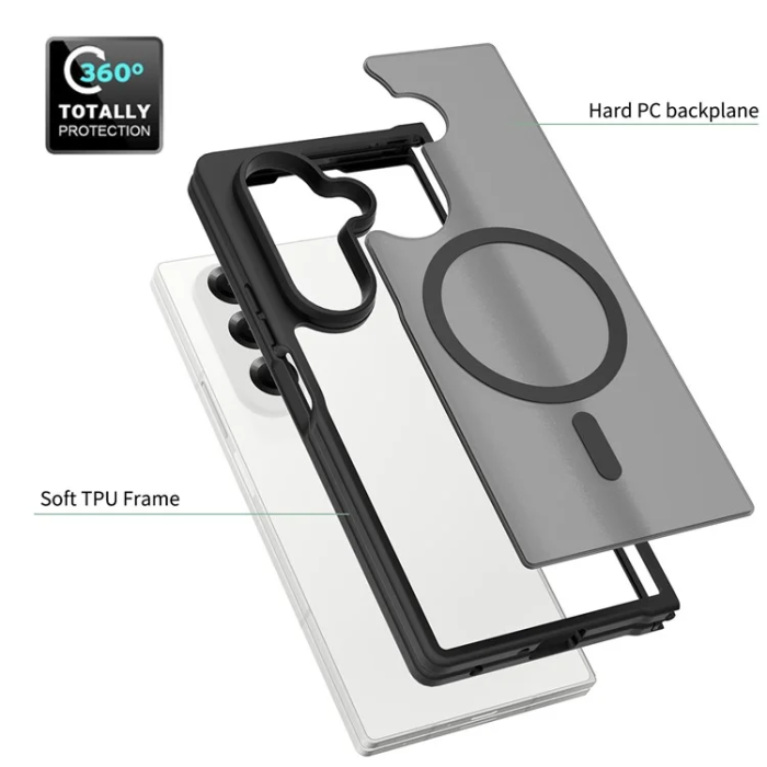 A-One Brand - Galaxy Z Fold 7 Mobilskal MagSafe Acrylic - Svart