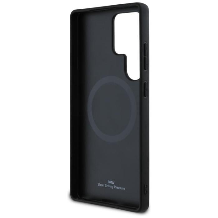 BMW - BMW Galaxy S25 Ultra Mobilskal MagSafe Läder Half Textured - Svart