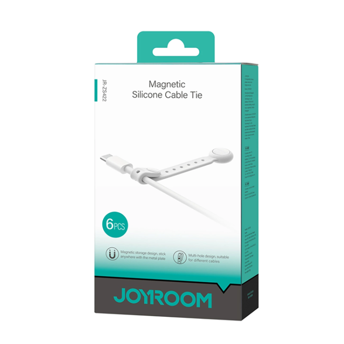 Joyroom - [6-Pack] Joyroom Silikon Magnetiska Kabelband - Vit