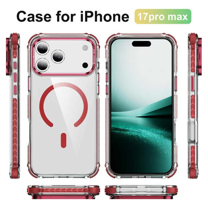 A-One Brand - iPhone 17 Pro Max Mobilskal MagSafe Kickstand - Röd