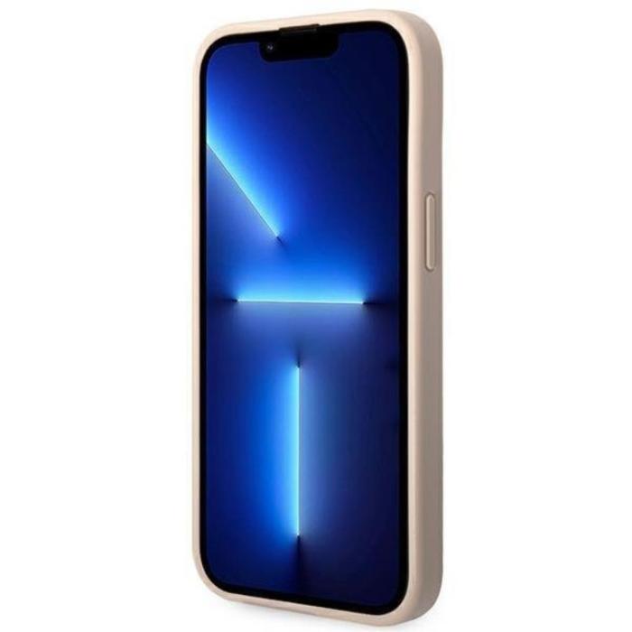 Guess - Guess iPhone 14 Plus Mobilskal Metall Gold Logo - Rosa