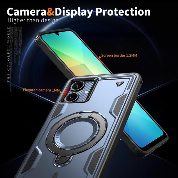N/A - Mobilskal till Samsung Galaxy A06 4G Plast Militärskydd Kickstand - Blå