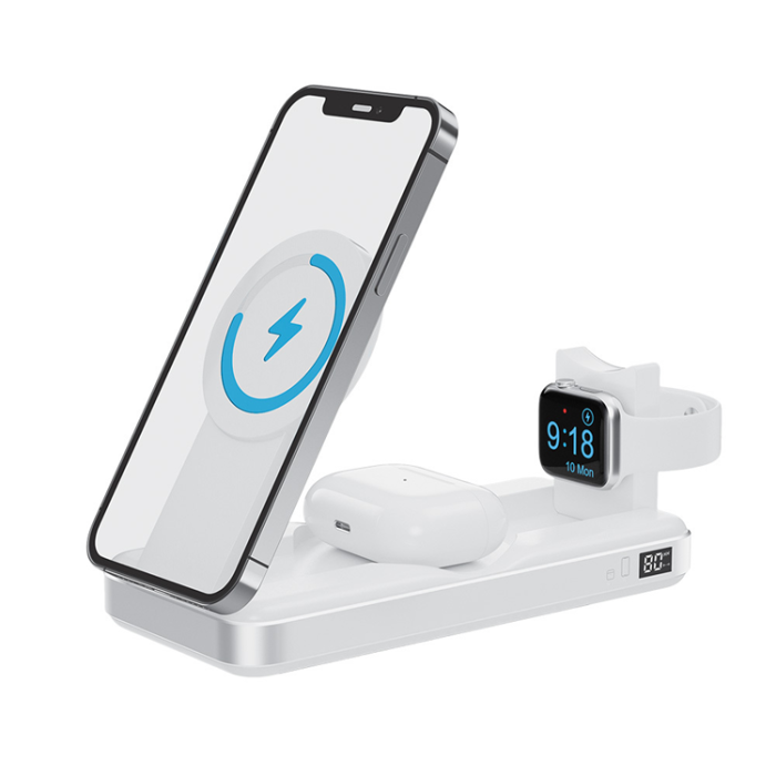 Forever - Forever 3in1 Trådlös Powerbank 10000mAh - Vit