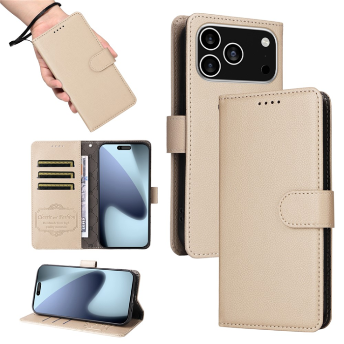 A-One Brand - iPhone 17 Pro Plånboksfodral RFID Blocking med Handledsrem