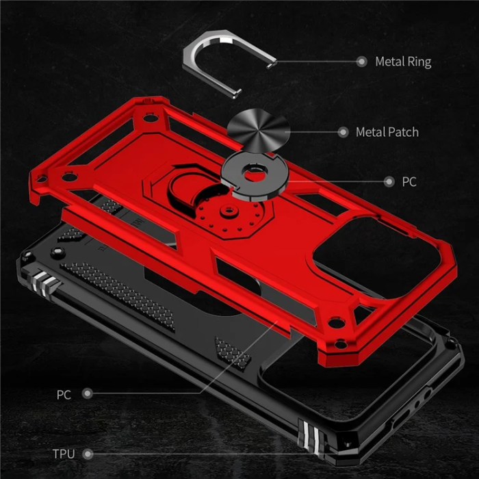 A-One Brand - iPhone 15 Pro Max Mobilskal med Kickstand - Röd