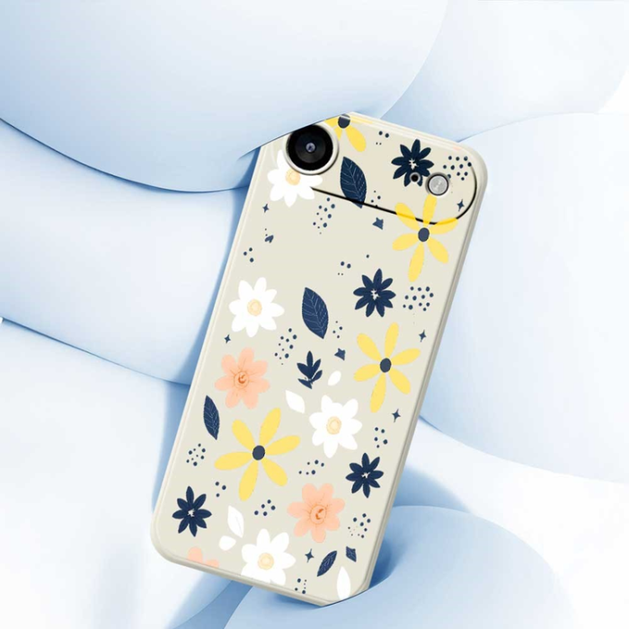 A-One Brand - iPhone Air Mobilskal Colorful Floral Blue Leaves TPU - Svart