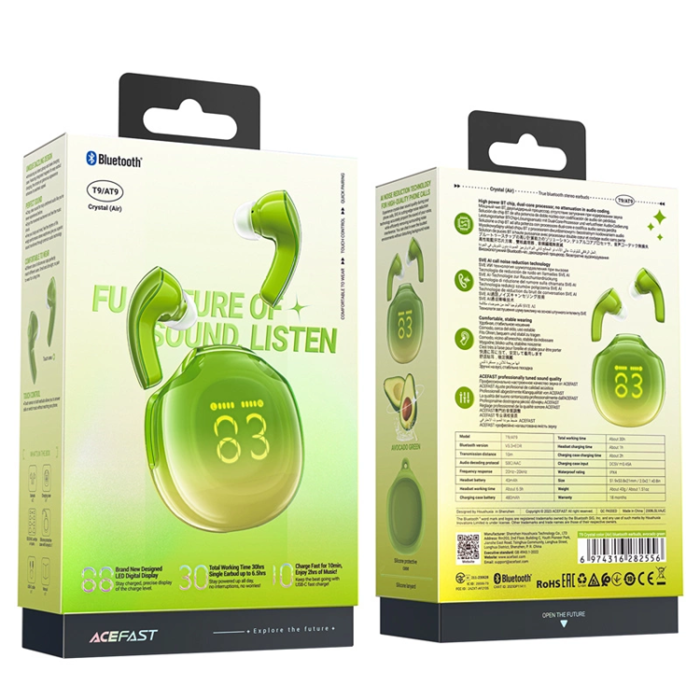Acefast - Acefast T9 Bluetooth 5.3 In-Ear Trådlösa Hörlurar - Grön