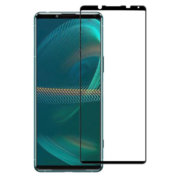 A-One Brand - [1-PACK] Sony Xperia 5 IV Härdat Glas Skärmskydd HD Full Glue - Svart