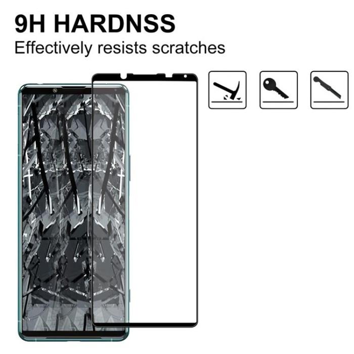 A-One Brand - [1-PACK] Sony Xperia 5 IV Härdat Glas Skärmskydd HD Full Glue - Svart