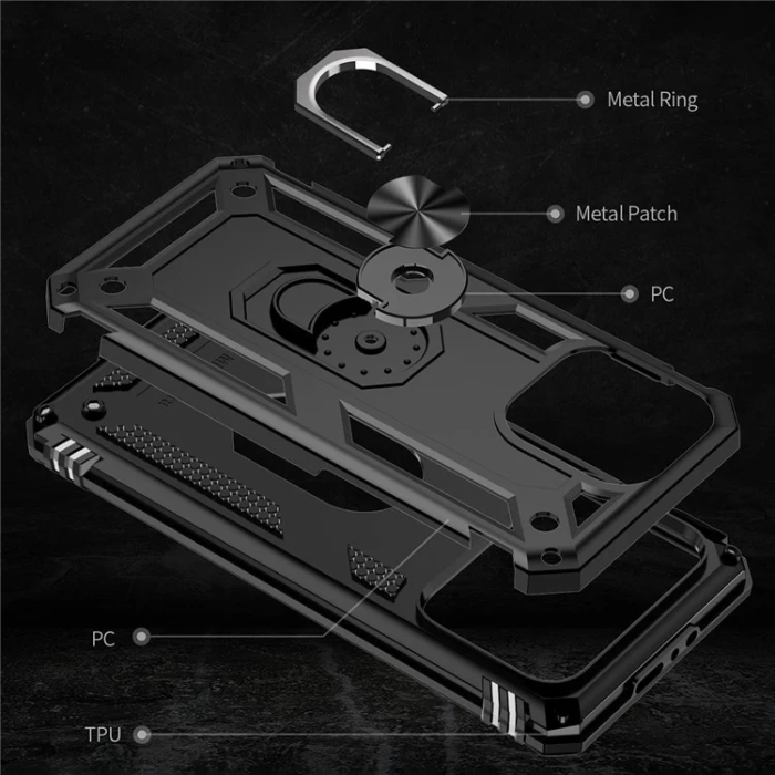 A-One Brand - iPhone 15 Pro Mobilskal med Kickstand - Svart
