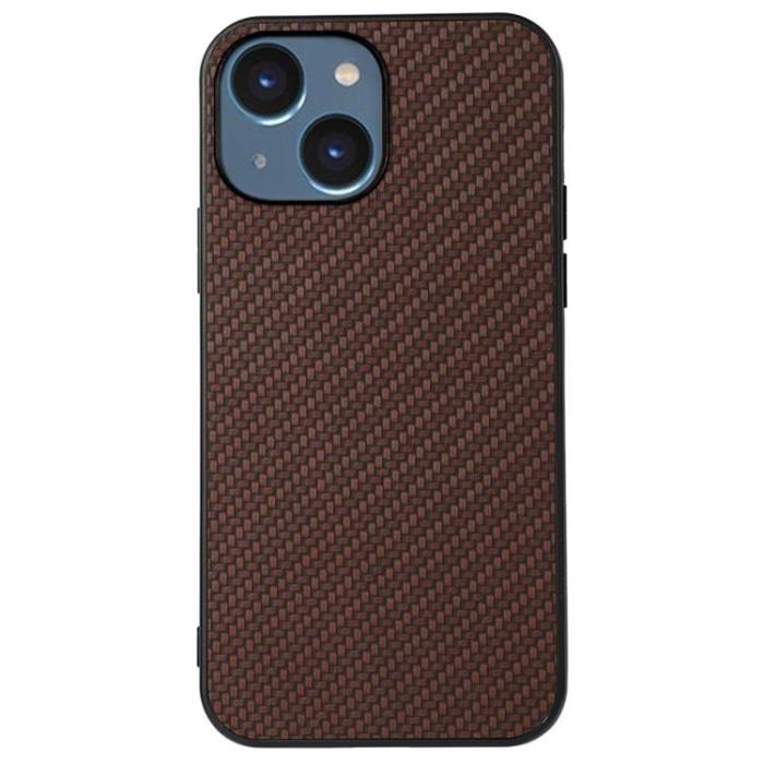 OEM - iPhone 14 Skal Carbon Fiber - Brun