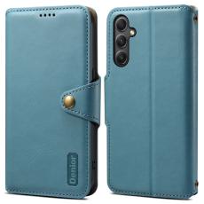 DENIOR - DENIOR Samsung Galaxy A34 5G Pl&aring;nboksfodral Konstl&auml;der Bl&aring;
