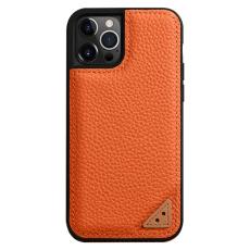 Melkco - MELKCO Mobilskal f&ouml;r iPhone 13 Pro &Auml;kta l&auml;der + Mikrofiber + PC Orange