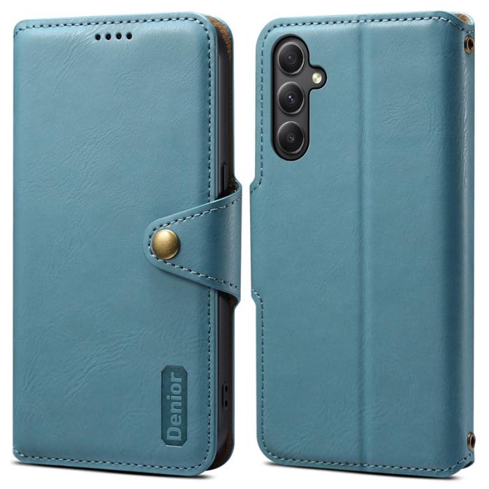 DENIOR - DENIOR Samsung Galaxy A34 5G Plånboksfodral Konstläder Blå